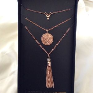 💋 NWT Rose Gold Colored Necklace Set
